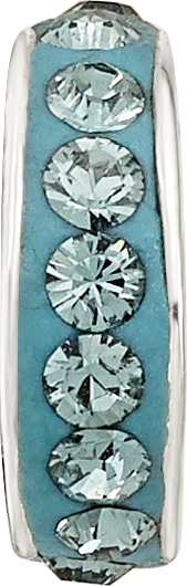 Sterling Silver 925 Bead with Blue Preciosa Crystal Elegant Antiqued Finish