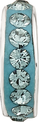 Sterling Silver 925 Bead with Blue Preciosa Crystal Elegant Antiqued Finish