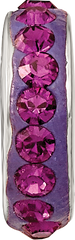 Sterling Silver 925 Bead with Purple Preciosa Crystal Vintage Antiqued Finish