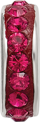 Sterling Silver 925 Antiqued Bead with Red Preciosa Crystal for July Birthstone