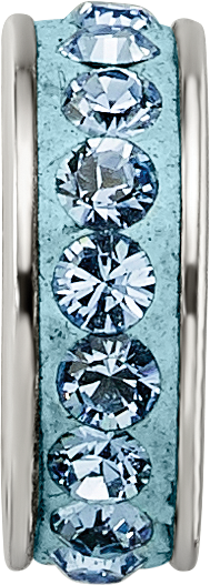 Sterling Silver 925 Blue Crystal Bead with Antiqued Finish