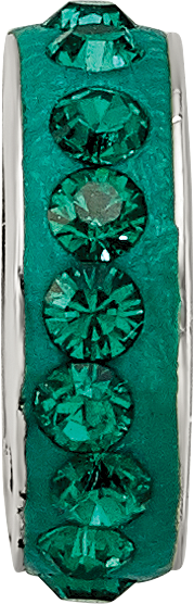 Sophia Jewelers Sterling Silver Bead with Green Preciosa Crystal Antique Finish