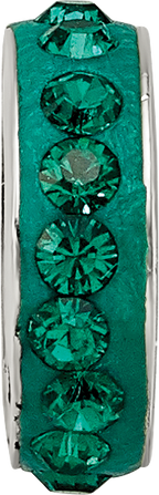 Sophia Jewelers Sterling Silver Bead with Green Preciosa Crystal Antique Finish