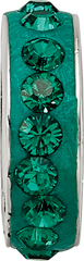 Sophia Jewelers Sterling Silver Bead with Green Preciosa Crystal Antique Finish
