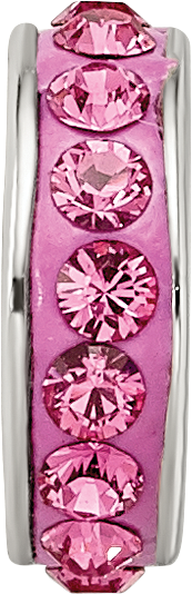 Sterling Silver Reflections Oct Single Row Preciosa Crystal Bead