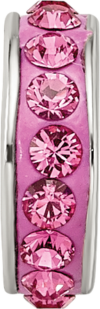 Sterling Silver Reflections Oct Single Row Preciosa Crystal Bead