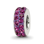 Sterling Silver Reflections Feb Double Row Preciosa Crystal Bead