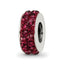 Sterling Silver Reflections June Double Row Red Preciosa Crystal Bead