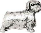 Sterling Silver 925 Dachshund Bead with Antiqued Finish Solid Design