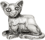 Sterling Silver 925 Sphinx Cat Themed Bead with Antiqued Finish