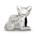 Sterling Silver 925 Sphinx Cat Themed Bead with Antiqued Finish