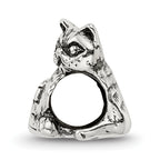 Sterling Silver 925 Antiqued Exotic Shorthair Cat Bead