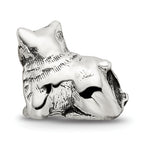 Sterling Silver 925 Antiqued Exotic Shorthair Cat Bead