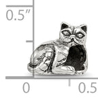 Sterling Silver 925 Antiqued Exotic Shorthair Cat Bead