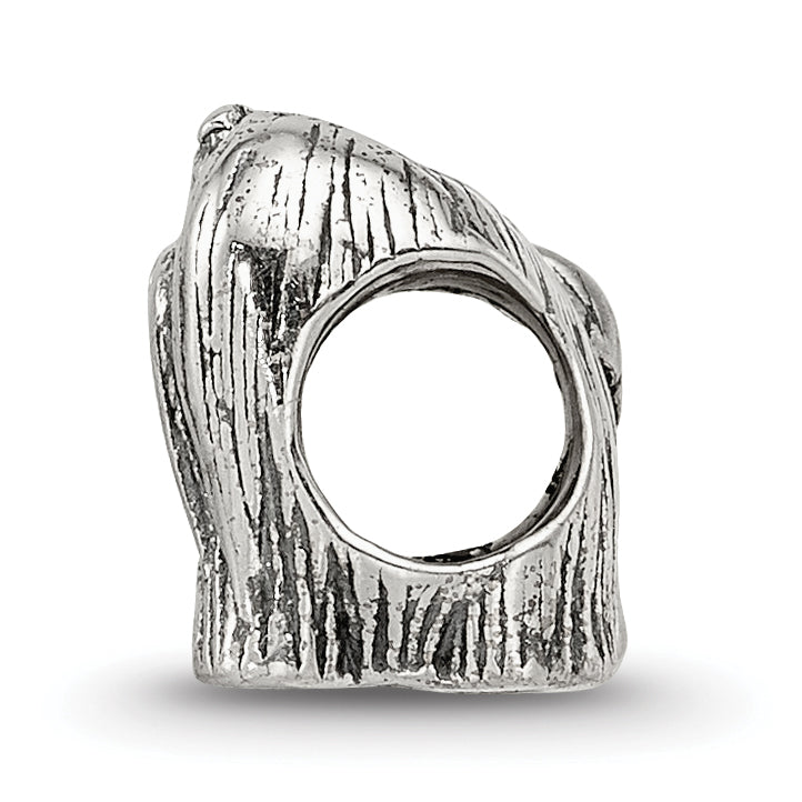 Sterling Silver 925 Maltese Dog Bead with Antiqued Finish Solid Cast Design Secondary image