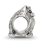 Sterling Silver 925 Pomeranian Bead with Antiqued Finish Solid Cast Design
