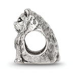 Sterling Silver 925 Birman Cat Bead with Antiqued Finish Solid Design