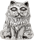 Sterling Silver 925 Birman Cat Bead with Antiqued Finish Solid Design