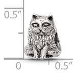 Sterling Silver 925 Birman Cat Bead with Antiqued Finish Solid Design