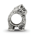 Sterling Silver 925 Persian Cat Bead with Antiqued Finish Solid Cast Design