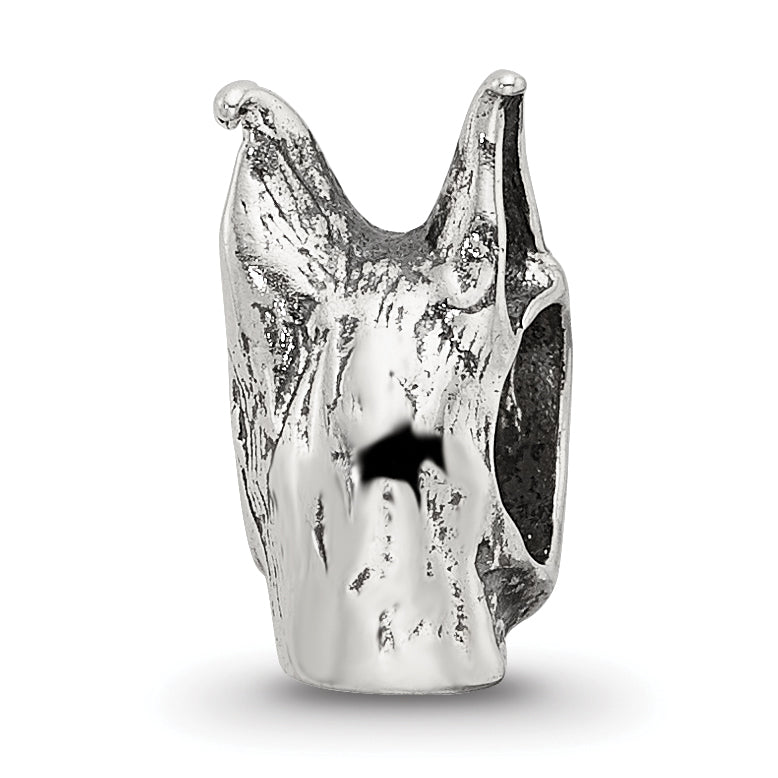 Sterling Silver 925 Antiqued Doberman Pinscher Head Bead Solid Cast Design