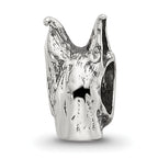 Sterling Silver 925 Antiqued Doberman Pinscher Head Bead Solid Cast Design