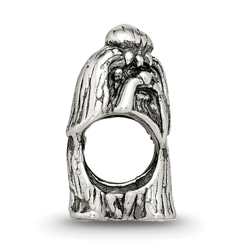 Sterling Silver 925 Shih Tzu Themed Bead with Antiqued Finish Solid