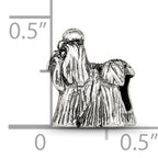 Sterling Silver 925 Shih Tzu Themed Bead with Antiqued Finish Solid