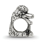 Sterling Silver 925 Poodle Bead with Antiqued Finish  Solid Cast Design
