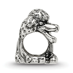Sterling Silver 925 Poodle Bead with Antiqued Finish  Solid Cast Design
