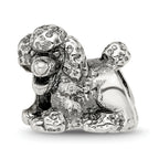 Sterling Silver 925 Poodle Bead with Antiqued Finish  Solid Cast Design