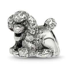 Sterling Silver 925 Poodle Bead with Antiqued Finish  Solid Cast Design