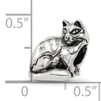 Sterling Silver 925 Ragdoll Cat Bead with Antiqued Finish