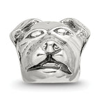 Sterling Silver 925 Rottweiler Head Bead Antiqued Solid