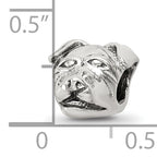 Sterling Silver 925 Rottweiler Head Bead Antiqued Solid