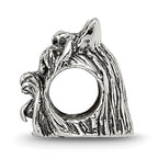 Sterling Silver 925 Yorkshire Terrier Bead with Antiqued Finish Solid Cast Design