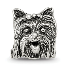 Sterling Silver Reflections Yorkshire Terrier Head Bead