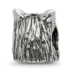 Sterling Silver 925 Yorkshire Terrier Bead with Antiqued Finish Solid Cast Design