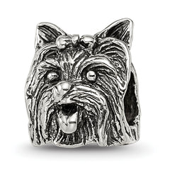 Sterling Silver Reflections Yorkshire Terrier Head Bead