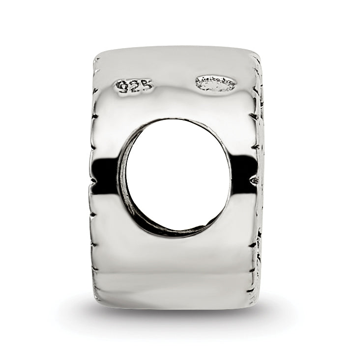 Sterling Silver 925 Double-Sided Vegas Bead with Antiqued Finish Secondary image