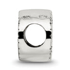 Sterling Silver 925 Double-Sided Vegas Bead with Antiqued Finish