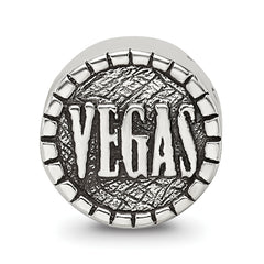 Sterling Silver Reflections 2-sided Vegas Bead