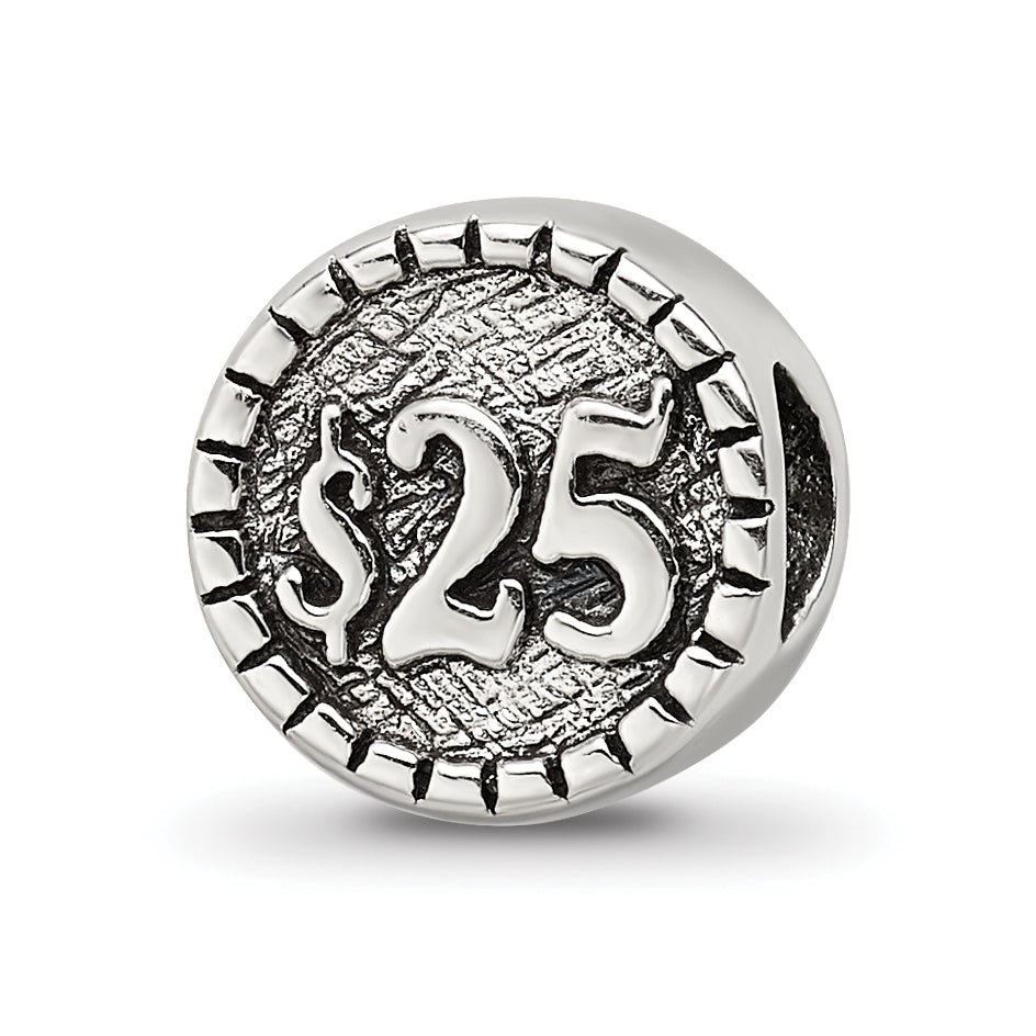 Sterling Silver Reflections 2-sided Vegas Bead