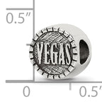 Sterling Silver 925 Double-Sided Vegas Bead with Antiqued Finish