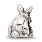 Sterling Silver 925 Bunny with Basket Bead Antiqued Solid Charm