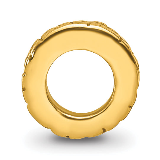Sterling Silver Gold-Plated Floral Spacer Bead with Polished Finish Secondary image