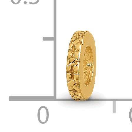 Sterling Silver Gold-Plated Floral Spacer Bead with Polished Finish