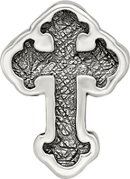 Sterling Silver 925 Antiqued Budded Cross Bead with 4mm Opening