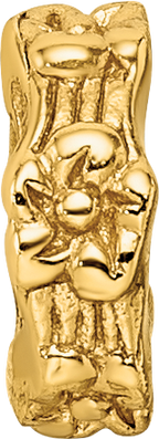 Sterling Silver Gold-Plated Floral Spacer Bead with Polished Finish