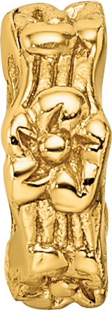 Sterling Silver Gold-Plated Floral Spacer Bead with Polished Finish